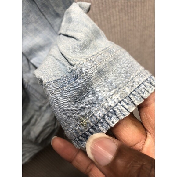Polo Ralph Lauren Girls Denim Shirt Size 5 Button Up Round Ruffle Collar - Picture 5 of 14